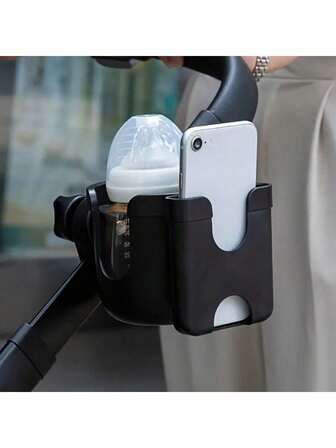 2-In-1 Stroller & Bike Cup Holder With Phone Mount - Durable ABS Drink Tray For Youngsters' Car Seats, WH2, Accessories