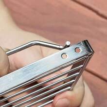 1pc Portable High-Quality Folding Stainless Steel Stove Rack - Outdoor BBQ Grill, Pot Rack, Grill Grate Stand - Durable Cookware Accessory For Camping And Hiking