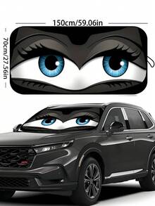 Middle Size Foldable Car Windshield Sun Shade, Automotive Accessories For Front Windshield Sun Visor, Summer Warm Protection, Reflective Car Front Window Sunshade | Durable 190T Material Blocks UV And Heat Protection | Car Interior Accessories