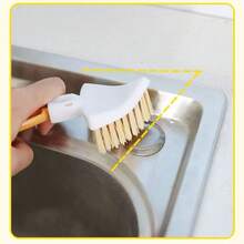 3pcs Folding Triangle Brush Set, Kitchen Sink Drain Cleaning Brush, Bathroom Tile Grout Scrub Brush - Multicolor - View 2