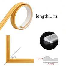 Decorațiune de perete flexibilă de 39,37 inch x 1,26 inch, matriță pentru panouri autoadezive detașabile, decorare DIY pentru casă pe fundalul peretelui, materialul PVC este foarte potrivit pentru utilizarea în decorarea casei - Aur - Vizualizare 4