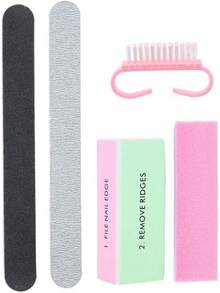 Kit de Manicura Profesional con Lima de Uñas de Doble Cara, Cepillo de Uñas y Línea de Precisión, Herramientas de Pedicura Juego - 1 - Ver 6
