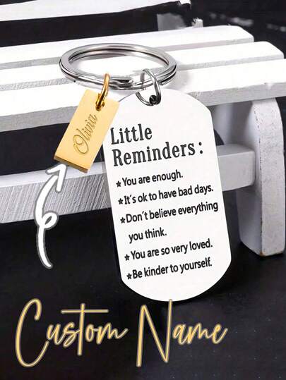 Personalized Inspirational Affirmation Keychain,Women'S Accessory,Customizable Name Keychains, Perfect For Keys, Bag Accessories, And Stylish Outfits,Positive Present, Thoughtful Keepsake, Stylish Accessory, Suitable For Small Gifts For Family, Friends And Lovers, Holiday Gifts, Halloween Gifts, Christmas Gifts, Surprise Gifts For Cat Lovers