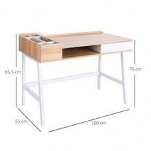 HOMCOM Desk With Shelves, Computer Desk, Versatile Office Desk With Drawer, Site Table