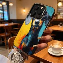 Funda de Teléfono Impresión de Arte de Perro Colorido para Modelos de  y , Regalo Ideal para Todas las Estaciones - Plateado - Ver 3