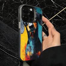 Funda de Teléfono Impresión de Arte de Perro Colorido para Modelos de  y , Regalo Ideal para Todas las Estaciones - Plateado - Ver 4