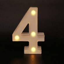 26 Letter LED Lights Luminous Number 0-9Lamp Wedding Birthday Christmas Decoration Decoration Night Light Party Bedroom 16CM Height (Without Battery) - White - View 41