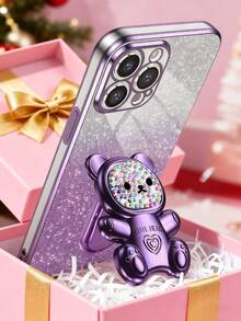 全新电镀防摔手机壳 + 闪光卡纸 + 彩色糖果熊 + 全电镀隐藏式支架 + 完整手机壳套装，适用于 17/6/7/8/X/XS/XR/11/12/13/14/15/16/16e、Galaxy S22/23/24/25/S24 FE/S25 EDGE、A04/05/06/A07/A14/A15/A16/A17/A24/A25/A34、Note 9/10/11/12/13、9/10/12/13C 14C、OPPO、MOTO、荣耀 X、HW、RENO、Realme C53 C55 等机型。 - 紫色 - 查看 3