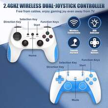 YIYI X10 Pro 2025 New Retro Game Console Game Stick, Built In 50000+ Retro Games 51 Emulator Console,4K HD Output Plug And Play Retro Gaming Stick,Cortex-A55,Plug & Play Video Games For TV 128G 1pc (Blue/White) - Nhiều màu - Xem 10