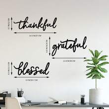 Juego de 3 piezas de arte de pared metálico - Símbolos de bendición de Acción de Gracias, Navidad, Día de la Madre - Decoración de pared interior para sala de estar, horizontal, tema de amor - Negro - Ver 7