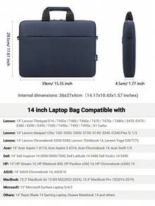 TECOOL 14-17.3 Inch Laptop Bag With Padded Shoulder Strap,Waterproof Briefcase Shockproof Messenger Bag For 14-17.3'' Inch ASUS HP Laptop And Other Brands Of Laptops,Dark Blue - Blue - View 8
