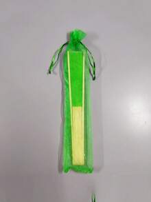 3/15/30件套，夏季绿色系列婚礼礼品扇套装，女士折扇，绿色系列蝴蝶结，透明束口袋，婚礼派对装饰，适合新娘礼物派对、生日派对回礼、伴娘拍照道具、夏季扇子、活动和派对用品、派对礼品袋 - 綠色 - 查看 15