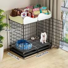 Rabbit Cage With Tray, Convenient Cleaning, Small Pet Cage With Litter Box, Indoor Puppy Villa, Litter Box Separation, Home Use Small Cat Cage - Assembly - View 1