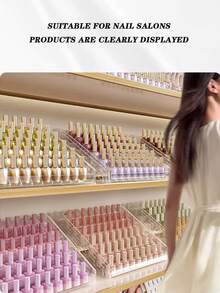 1Piece Home Lipstick And Cosmetics Storage Rack, Multi-Layer Transparent Nail Polish Display Rack, Nail Art Storage Box, Storage Rack - Multicolor - View 9