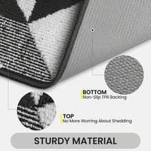 Waterproof All-Season Doormat, Low Profile Indoor Outdoor Door Mats, Easy Clean Patio Mat, Dirt Trapping Outdoor Welcome Mats, Non-Slip Outdoor Indoor Entrance - Patio, Porch, Stain And Fade Resistant - 黑與白 - 查看 3