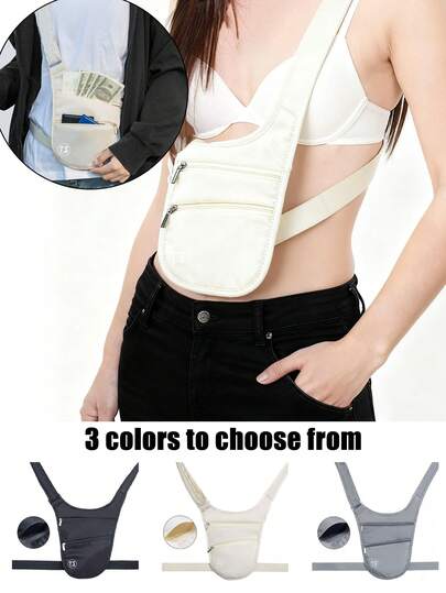3-Color Anti-Theft Concealed Crossbody Bag, Adjustable Design, Invisible Anti-Theft Waist Pouch, Slim Travel Wallet, Suitable For Daily Use And Travel, Can Store Cash, Cards, Phones And Other Valuables, And Reliable, Ideal For Travelers, Commuters, Security-Conscious Individuals, Perfect For Airport Travel, City Exploration, Leisure Outings, Holiday Gifts