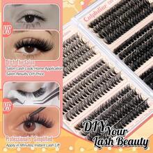 Calphdiar Eyelash Clusters 30D+40D+50D+60D+80D+100D Lash Clusters Wispy Individual Lashes 476PCS D-Curly Lash Extension 10-16MM Natural Lashes Clusters DIY Cluster Eyelash Extensions For Beginners - ColorA - 查看 7
