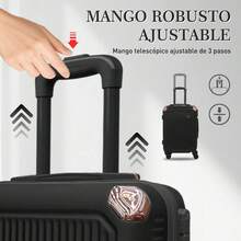 Mano 20in Bali Viaje Cabina Carry On 10kg Candado Ruedas 360 Nueva moda de 20 pulgadas rueda universal equipaje de viaje retro estilo portátil caja de tirador maleta de negocios - Negro 8166 - Ver 4