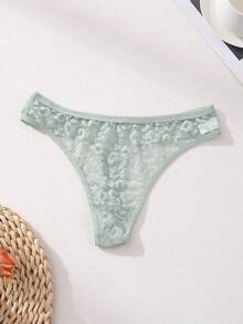 4pcs/Pack Women's Sexy Lace Leopard Print Thong Panties, Low Waist Seamless Underwear - Multicolor - View 5