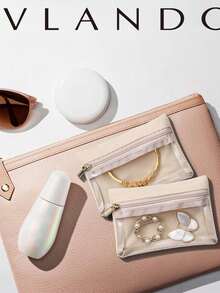 Bộ 6 túi đựng trang sức bằng nhung trong suốt có khóa kéo, thích hợp cho phụ nữ và bé gái, món quà hoàn hảo cho đám cưới và kỷ niệm. - Nhiều màu - Xem 5