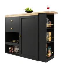 360° Rotating Standing Desk (105 X 39 X 102 Frame) With 4 Drawers And Open Shelves, Suitable For Dining Room/Office/Living Room, White - Black + MDF - View 2