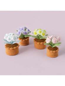 DIY钩编情人节礼物，DIY仿真花束，手工编织郁金香花束，玫瑰，仿真花，桌面装饰，墙面装饰，人造花，适合作为生日礼物、周年纪念礼物、母亲节礼物、圣诞礼物、活动和家居装饰，情人节礼物 - 彩色 - 查看 2