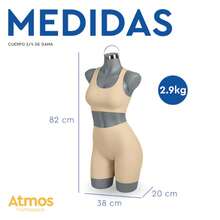 Maniquí de Dama | Exhibidor de Mujer 3/4 de Plástico de Alta Resistencia con Aro Metálico | Cuerpo Femenino para Ropa y Accesorios | Paquete de 1 Pieza - Blanco - Ver 6