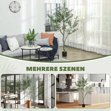 HOMCOM 180 Artificial Olive Tree, Potted Artificial Olive Tree, Lifelike Artificial Tree With Artificial Grass And Moss For Living Room, Office, Bedroom, Garden - 1 - View 8