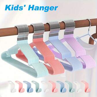 BKFUN 20/40 piezas/set Juego de perchas para bebé con ganchos de almacenamiento, perchas de metal para ropa de niños con revestimiento antideslizante, organizador de armario de guardería que ahorra espacio para organización del armario diario, construcción de metal durable, acabado liso antideslizante, diseño de perfil delgado, fácil acceso y apilamiento, ideal para prendas y accesorios pequeños, sistema de percha de varias posiciones, solución para despejar el hogar