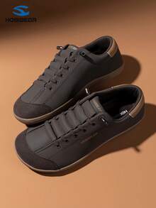 HOBIBEAR 宽鞋头赤足鞋，单镫设计，男女通用，简约透气，舒适越野跑鞋，PU皮革鞋面 - 深棕 - 查看 5