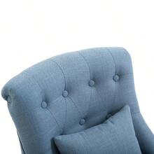 HOMCOM TV Chair, Relaxation Chair With Backrest Cushion And Raised Legs, Linen In Blue, 52.5x69x77cm, Comfortable For Living Room On Site. - 1 - 查看 3