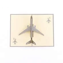 3D Birthday Card Airplane Model Creative Handmade Hollow Paper Cutting Card, Handmade Paper Carving Card, Handmade Cartoon Card, Party Gift, Party Decoration, Party Supplies, Gift Decoration, With Envelope Airplane, Suitable For Travel, Birthday, Graduation Gifts,For School Supplies,Back To School