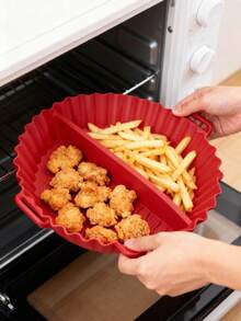 2 siatki w nowym stylu wielokrotnego użytku silikonowe wkładki do frytkownicy powietrznej, wielokrotnego użytku mata do pieczenia w frytkownicy powietrznej, silikonowa tacka do frytkownicy powietrznej odporna na wysokie temperatury, kompatybilna ze wszystkimi frytkownicami powietrznymi, wkładka do blachy do pieczenia z przegródkami do frytkownicy powietrznej, narzędzia kuchenne/akcesoria kuchenne/akcesoria elektryczne, akcesoria kuchenne na Boże Narodzenie, Halloween, imprezy świąteczne, imprezy