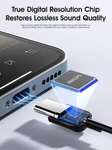 PHILIPS Wired Earphones Type-C Interface In Ear Earphones Computer Earphones Suitable for USB-C Devices, Headset For Pc, Usb C Earphones, Lightweight Headphones, Inear Design, Tanglefree Cable, Inline Controls, Noisecanceling Earphones, Students - 黑色 - 查看 5