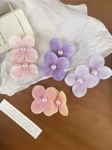 6pcs Kids Cute Fresh Butterfly & Orchid Flower Pearl Hair Clips, Seaside Vibe Side Clip Hair Accessories For Girls - Multicolor - View 4