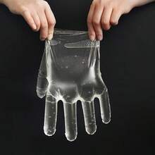 50只/100只装，一次性塑料手套，适用于烹饪和清洁，透明防水防油，防滑防污，适用于家庭、厨房、餐厅、餐饮和户外小吃等场合，可用于用餐、烧烤、清洁等——食品安全，多用途手套 - 彩色 - 查看 10