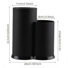 Household Plastic Knife Block - All-In-One Kitchen Utensil Storage Rack For Knives - Black - View 2