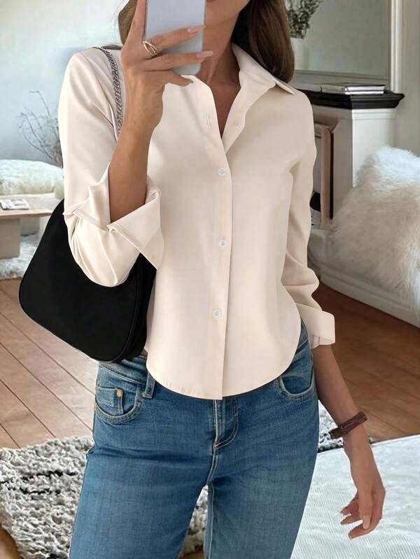  Camisa elegante para mujer EARO, diseño de moda, minimalista, de alta gama, versátil