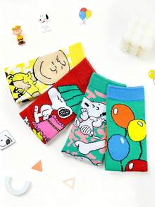 1/3/4 Pairs Snoopy Cartoon Socks, Comfortable Soft Sports Socks For Men And Women, All Season Wear, Creative Cartoon Pattern Fashion Versatile Soft Comfortable Socks - Multicolor - View 2