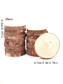 10-50pcs Unfinished Wooden Discs 3-10cm, Undrilled Wooden Rings For DIY Crafts, Wooden Plates, Wedding Centerpieces, Christmas Tree Decorations