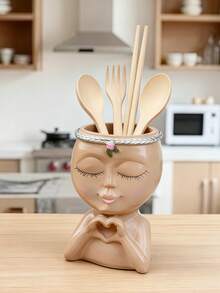 Supporto da cucina adorabile per utensili - Portaposate in ceramica artistica per cucchiai, forchette e bacchette, accessorio per la casa alla moda e pratico, decorazione per spazi di ristorazione moderni, che combina il fascino divertente con la funzione di stoccaggio pratica, perfetto per decorazione della stanza, decorazione della casa, decorazione per compleanni, cucina, matrimonio, camera da letto, soggiorno, regali e decorazione per feste - Multicolore - Visualizzare 5