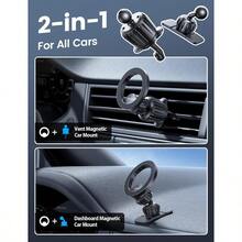 Lamicall Soporte Celular Automóvil - [Dashboard or Vent] 20X N55 Magnets Iman Celular Auto Base Porta Auto Compatible con iPhone 17 16 Pro MAX 15 14 y Otros Dispositivos con Anillo Magnético - como en la foto - Ver 2