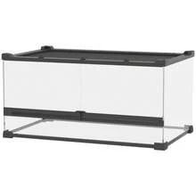 PawHut Glass Terrarium For Reptiles, Raised Floor, Waterproof, Button Lock - 1 - 查看 9