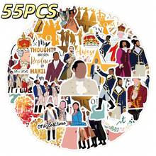 Conjunto de 55 adesivos de grafite do musical Hamilton, ideais para garrafas de água, laptops, celulares, skates, guitarras, malas, álbuns de recortes, capacetes e decoração de festas. - Damasco - Ver 9