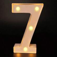 26 Letter LED Lights Luminous Number 0-9Lamp Wedding Birthday Christmas Decoration Decoration Night Light Party Bedroom 16CM Height (Without Battery) - White - View 30