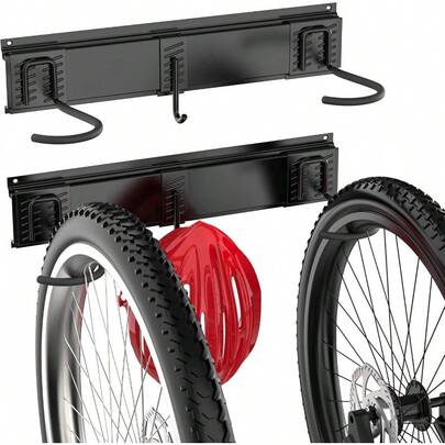 Bike Rack Garage Bike Rack Wall Mount For 2 Bicycle And 1 Helmet Heavy Duty Bike Storage For Home Space Saving Holds Up To 100lbs