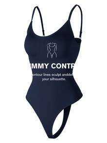 1pc Women Seamless Shapewear Bodysuit, Thong Bottom, Slimming Shaping Bodysuit, Tummy Control Bodysuit, Shapewear, Waist Trainer - Navy Blue - View 8