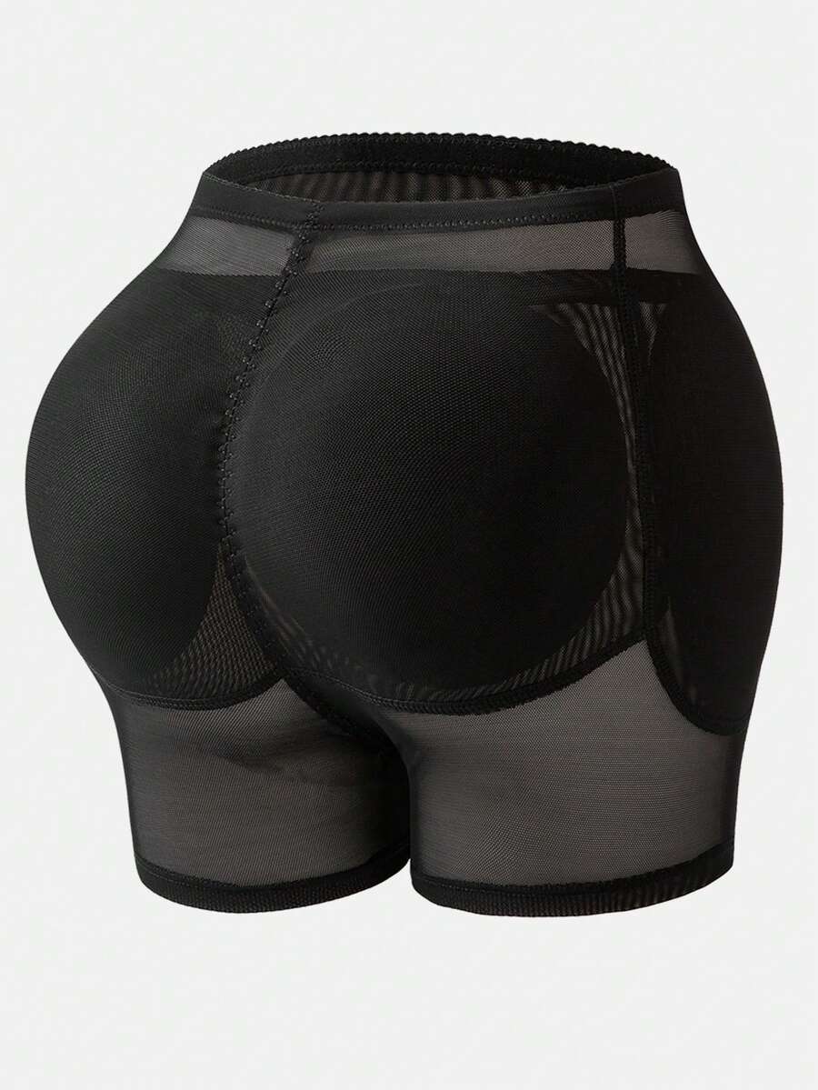 Women's Shapewear Shorts, Tight Pants With Fake Butt, Padded Hips And Thighs, Lifting And Shaping Waist, High Waist Tummy Control Panties With Removable Foam Pads, Slimming Belly, Compression Bodysuit, Seamless Underwear, Elastic Waist Trainer, Fashionable Bodycon Shapewear - Black - View 1