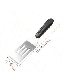 Mini Style Pancake Fruit Pan Fry Shovel Teppanyaki Beef Chop Shovel Japanese Cuisine Small Leaky Shovel Cooking Tool Japanese Cuisine Shovel Teppanyaki Stainless Steel Beef Chop Shovel Browni Tiramisu Cake Small Leaky Shovel Cooking Tool - Multicolor - View 2