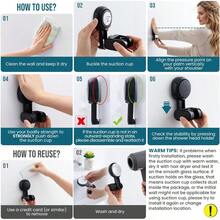 XZGB TAILI Shower Head Holder Suction Cup Handheld Shower Head Bracket Height Angle Adjustable Wall Mounted Bathroom Showerhead Holder No Drilling Removable Waterproof Black - màu đen - Xem 2
